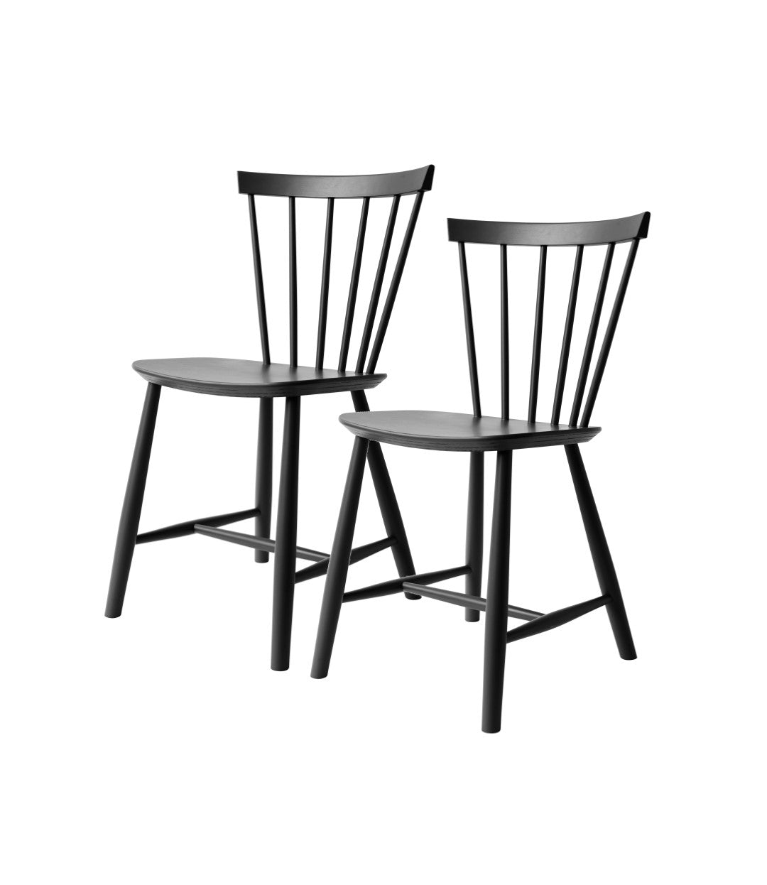 J46 Stol 2 stk Bøg i Jet Black af Poul M. Volther