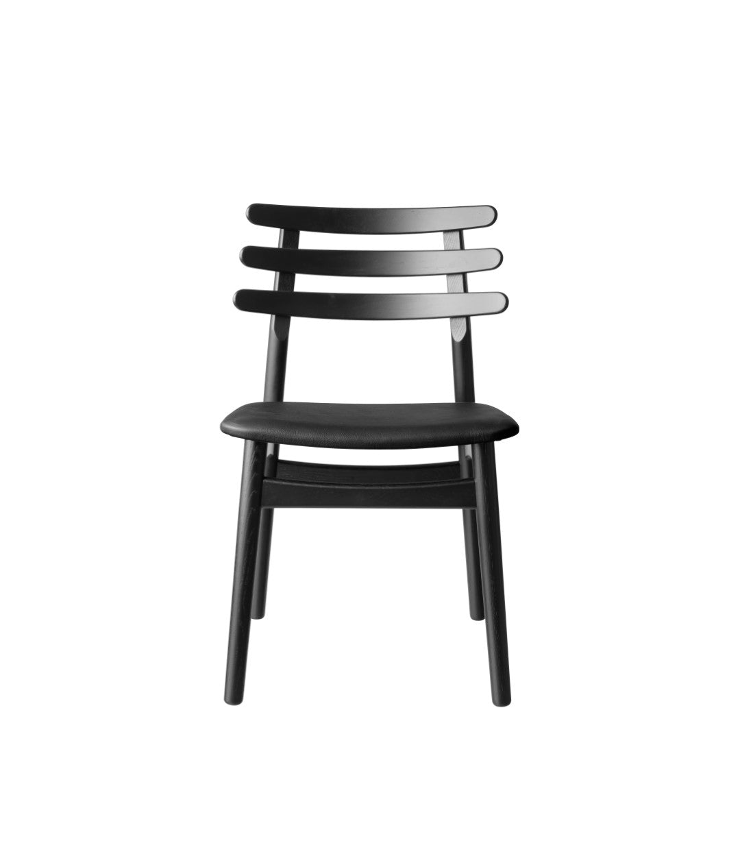J48 Stol i Eg Jet Black Sort læder af Poul M. Volther