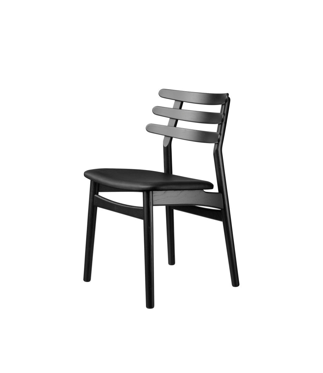 J48 Stol i Eg Jet Black Sort læder af Poul M. Volther