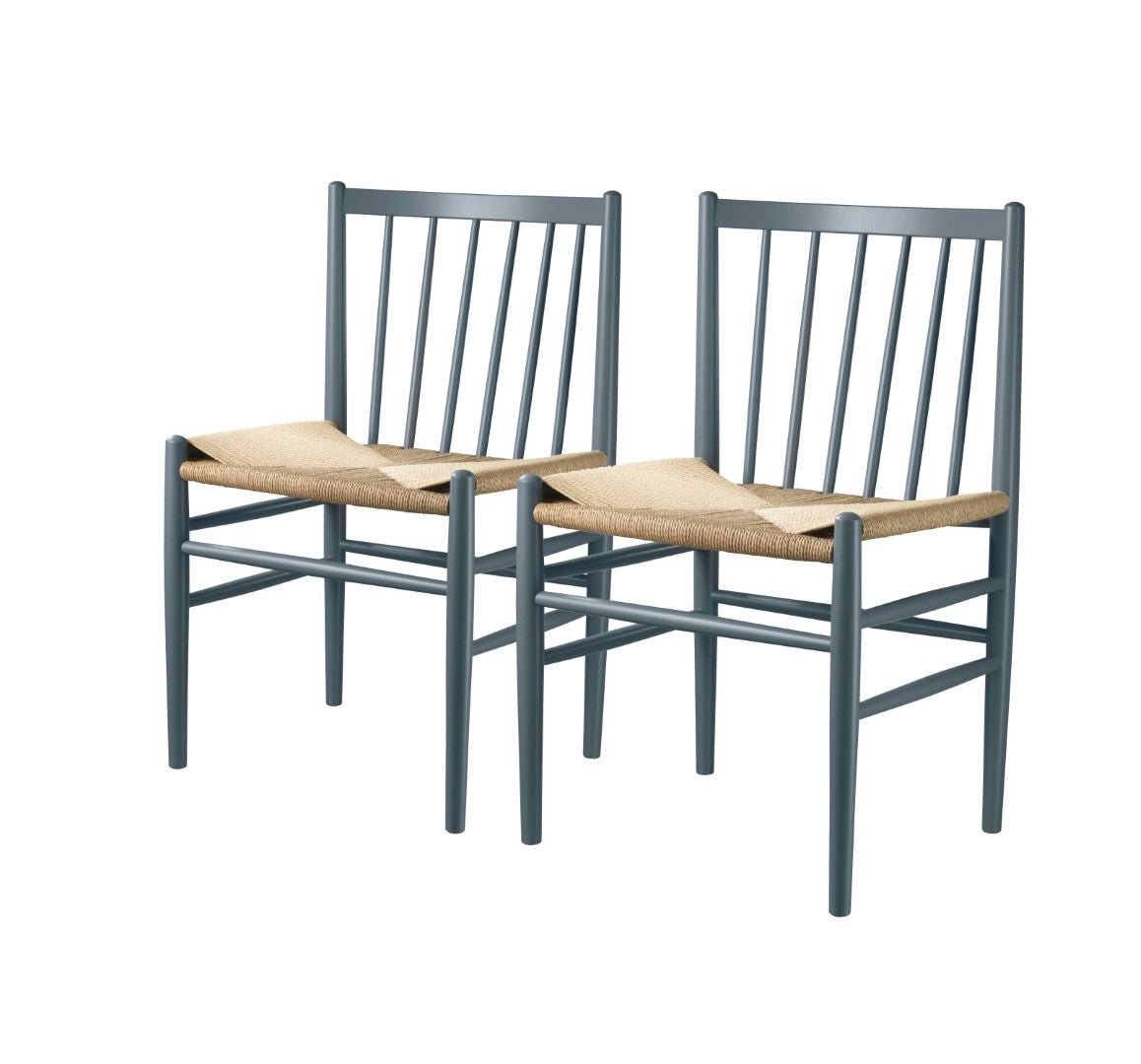 J80 Stol 2 stk i Bøg Blue Grey af Jørgen Bækmark