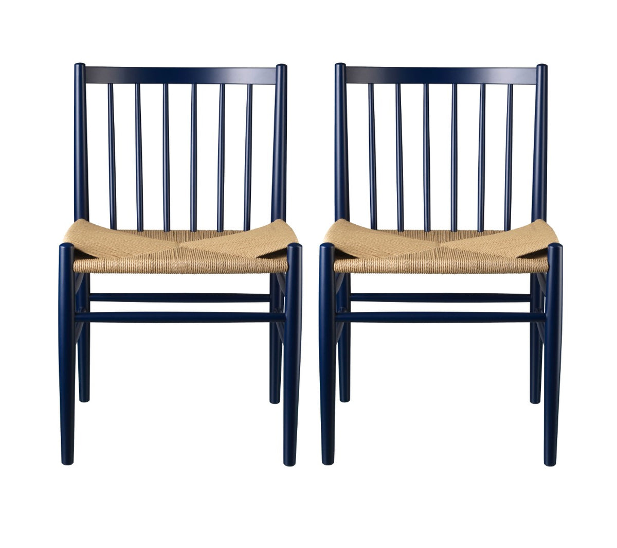 J80 Stol 2 stk i Bøg Steel Blue af Jørgen Bækmark