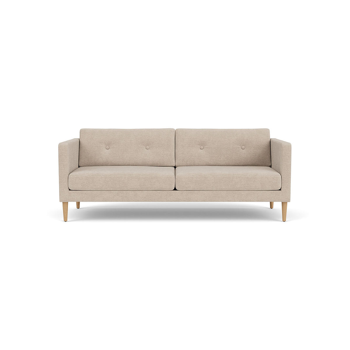 L42 Firhøj 2,5-personers sofa i Eg, Natur, Lakeret med Tangent-betræk i farven Beige (213) af Unit10