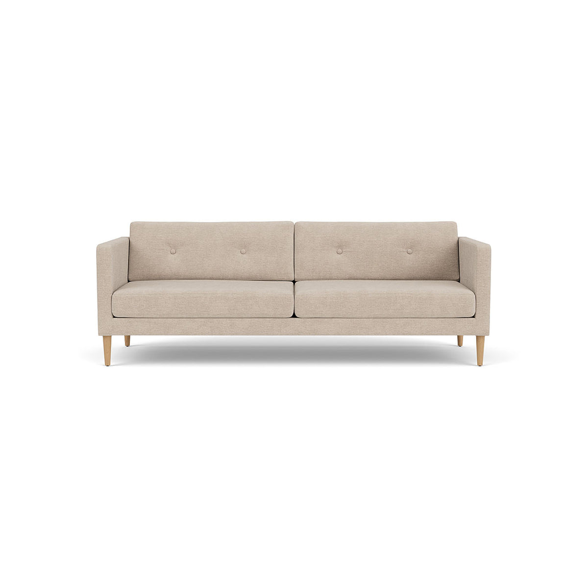 L42 Firhøj 3-personers sofa i Eg, Natur, Lakeret med Tangent-betræk i farven Beige (213) af Unit10