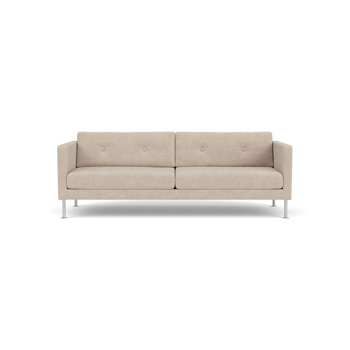 L42 Firhøj 3-personers sofa i Stål og Børstet Metal med Tangent-betræk i farven Beige (213) af Unit10