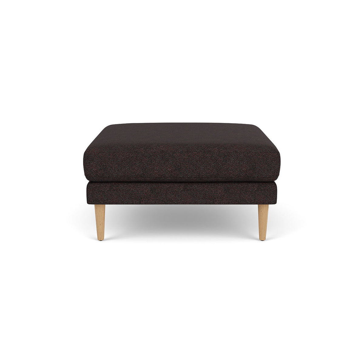L42 Firhøj Puf 90 x 90 cm, Eg, Natur, Lakeret, Bowen, Black-Brown (7030.21) - MTO af Unit10