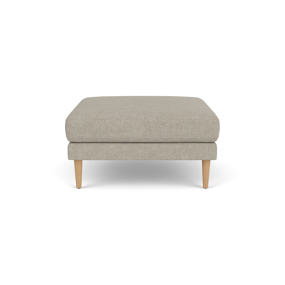 L42 Firhøj Puf 90 x 90 cm, Eg, Natur, Lakeret, Cosmo, Light Grey (30) - MTO af Unit10
