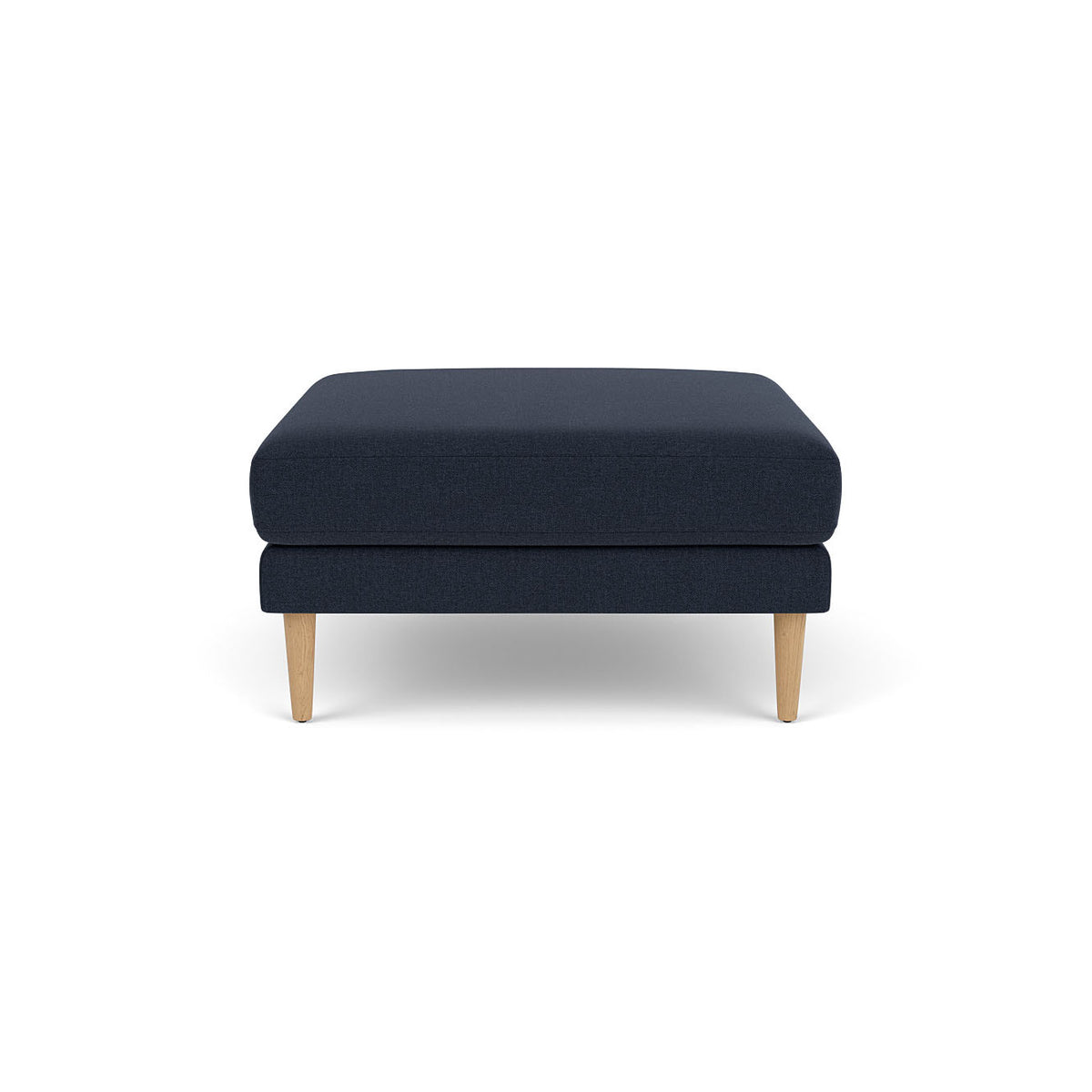 L42 Firhøj Puf 90 x 90 cm, Eg, Natur, Lakeret, MLF, Dark Blue (36) - MTO af Unit10