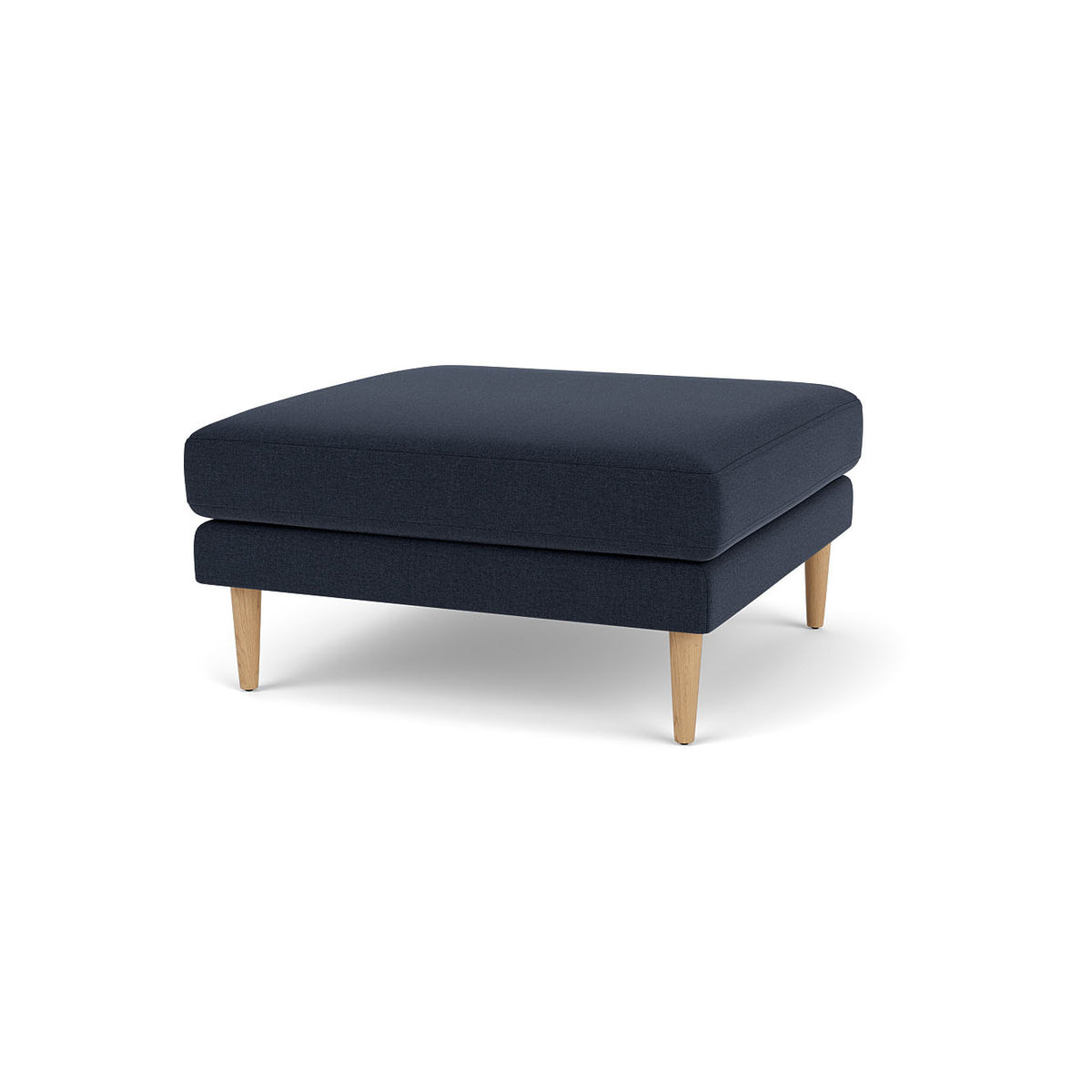 L42 Firhøj Puf 90 x 90 cm, Eg, Natur, Lakeret, MLF, Dark Blue (36) - MTO af Unit10
