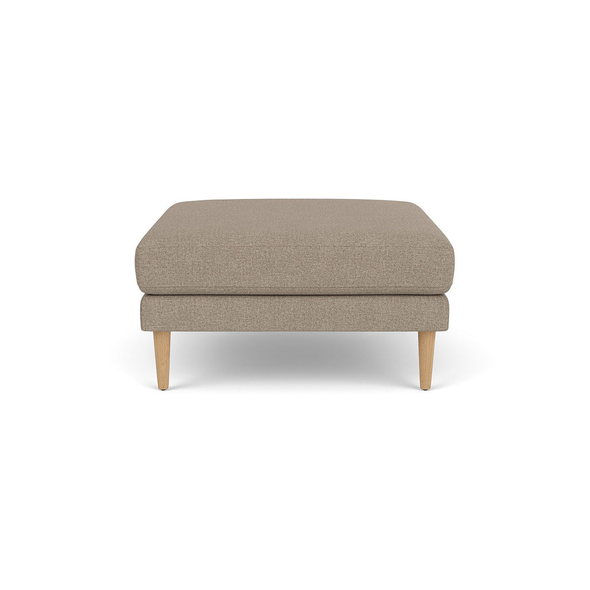 L42 Firhøj Puf 90 x 90 cm, Eg, Natur, Lakeret, MLF, Light Grey (02) - MTO af Unit10