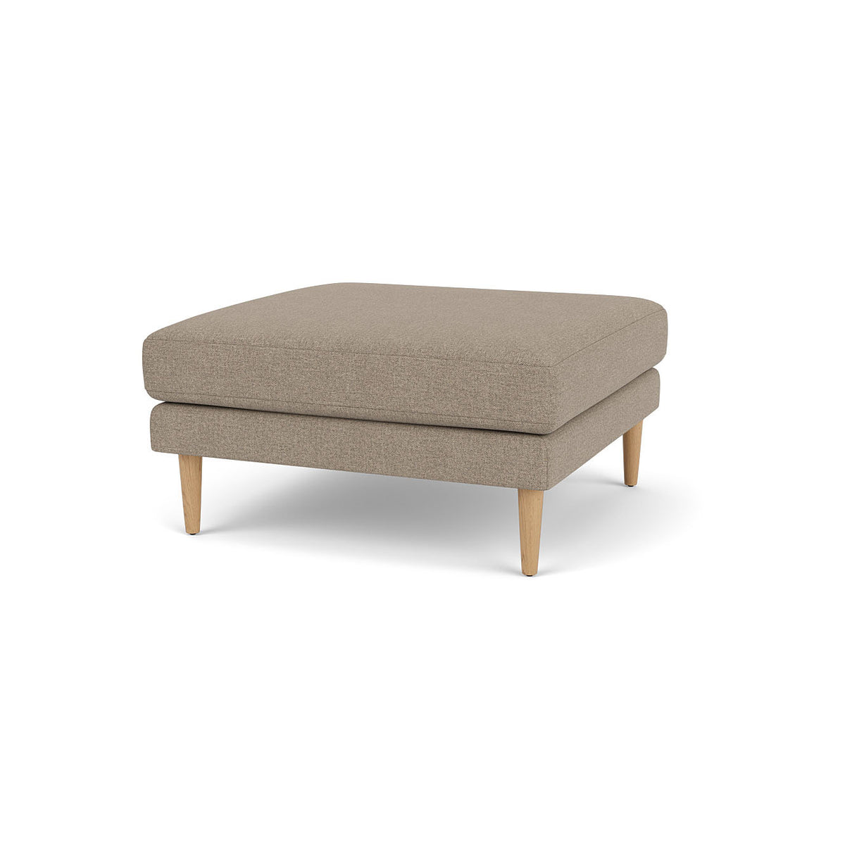 L42 Firhøj Puf 90 x 90 cm, Eg, Natur, Lakeret, MLF, Light Grey (02) - MTO af Unit10