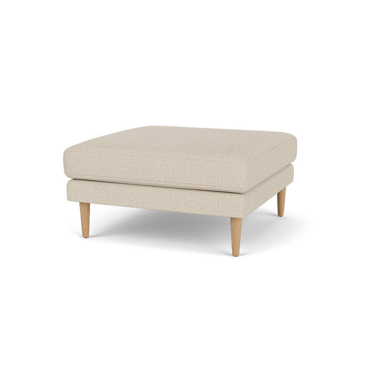 L42 Firhøj Puf 90 x 90 cm, Eg, Natur, Lakeret, Monza, Beige (00) - MTO af Unit10
