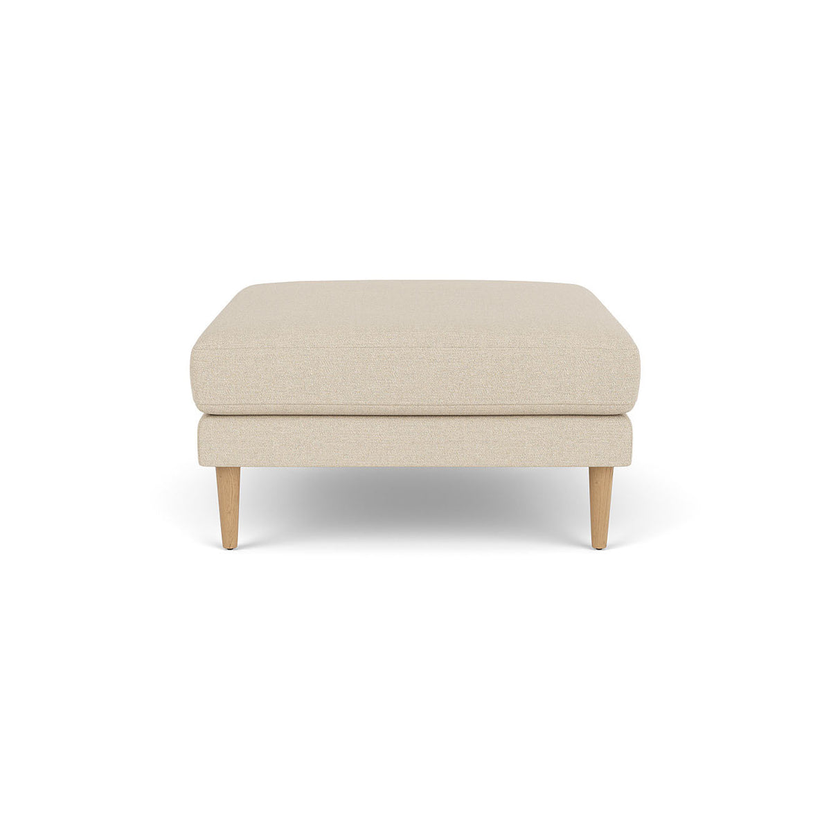 L42 Firhøj Puf 90 x 90 cm, Eg, Natur, Lakeret, Prairie, Beige (90) - MTO af Unit10