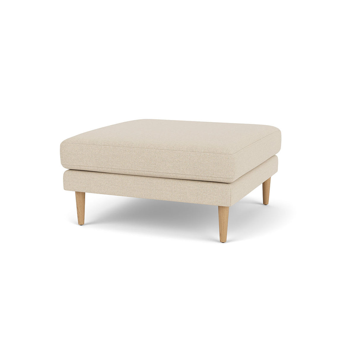 L42 Firhøj Puf 90 x 90 cm, Eg, Natur, Lakeret, Prairie, Beige (90) - MTO af Unit10