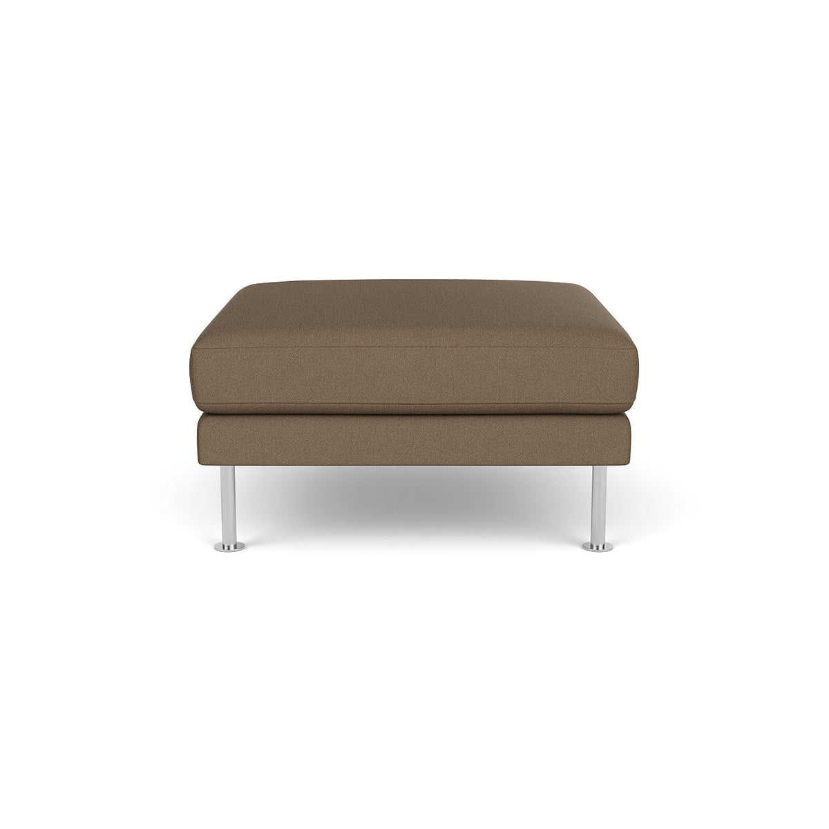 L42 Firhøj Puf 90 x 90 cm, Stål, Metal, Børstet, Grain, Taupe (61230) - MTO af Unit10