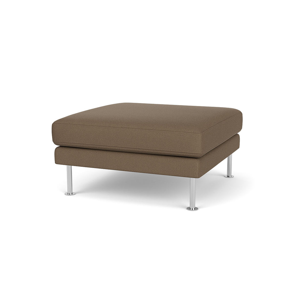 L42 Firhøj Puf 90 x 90 cm, Stål, Metal, Børstet, Grain, Taupe (61230) - MTO af Unit10