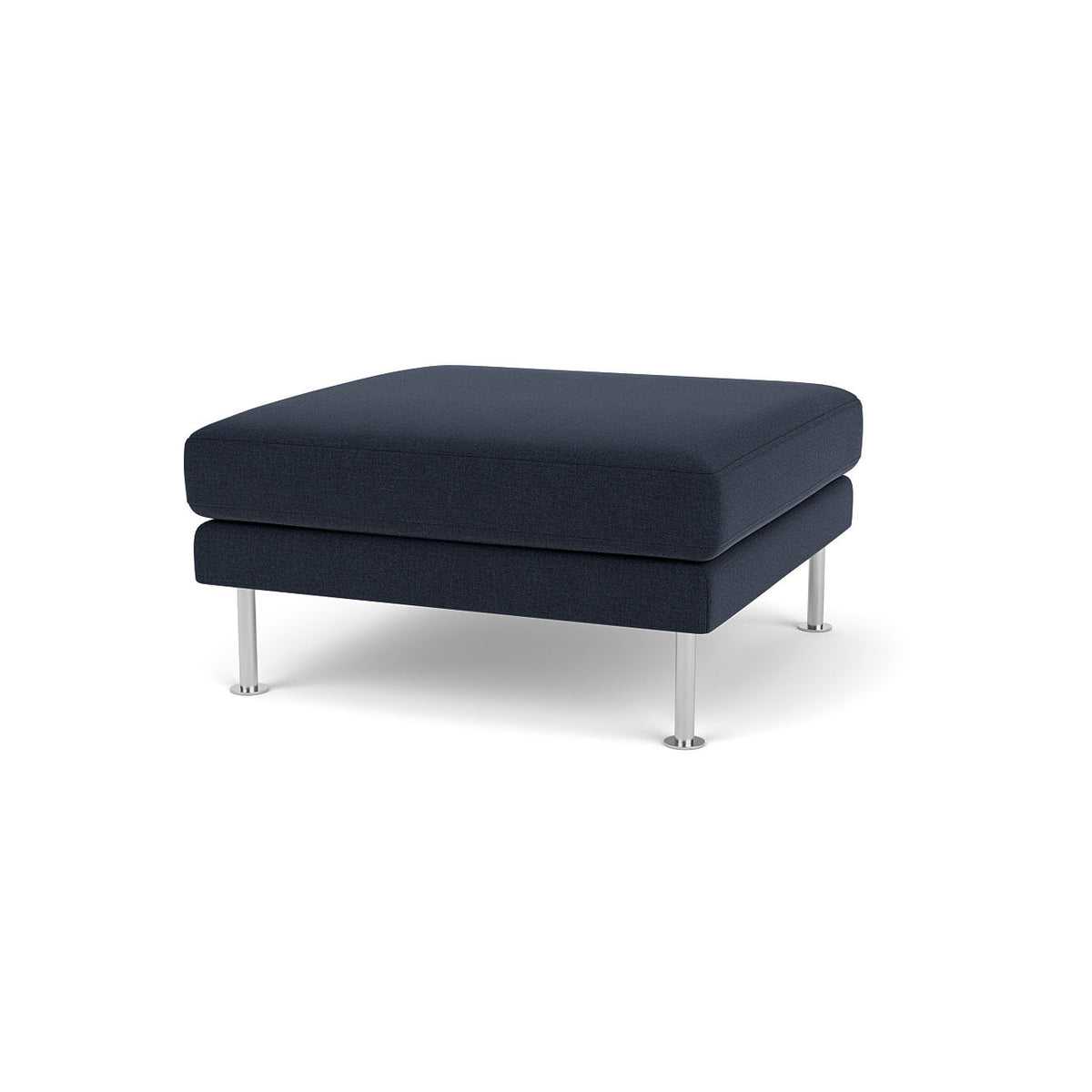 L42 Firhøj Puf 90 x 90 cm, Stål, Metal, Børstet, MLF, Dark Blue (36) - MTO af Unit10