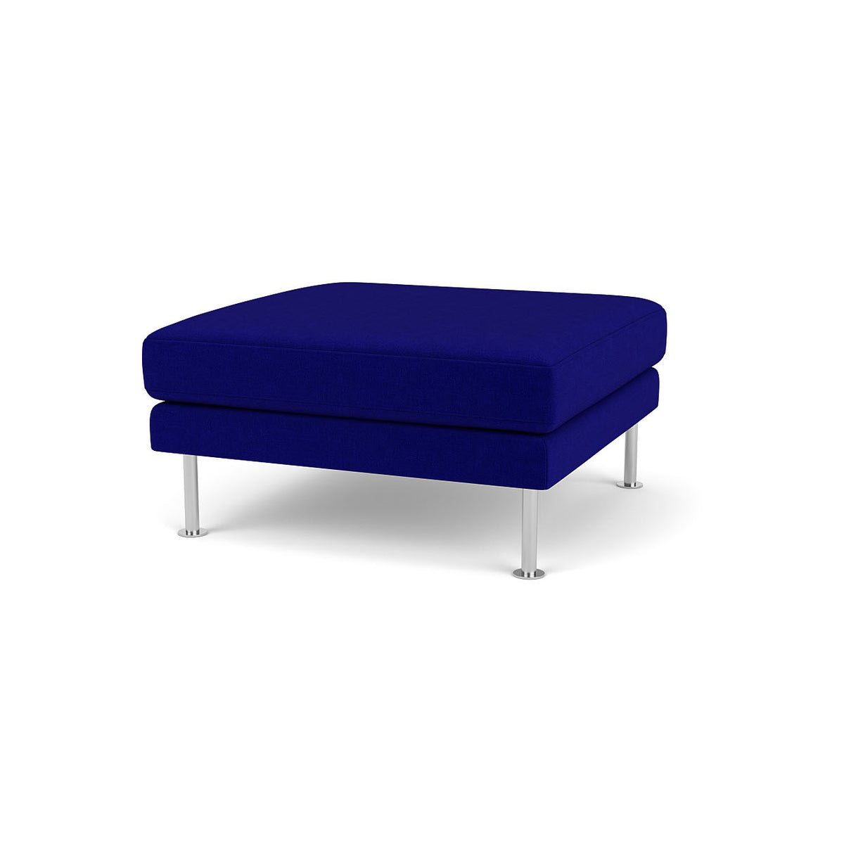 L42 - Firhøj - Puf 90 x 90 cm - Stål, Metal, Børstet, Ploegwool, Blue (43) - Unit10 - MTO