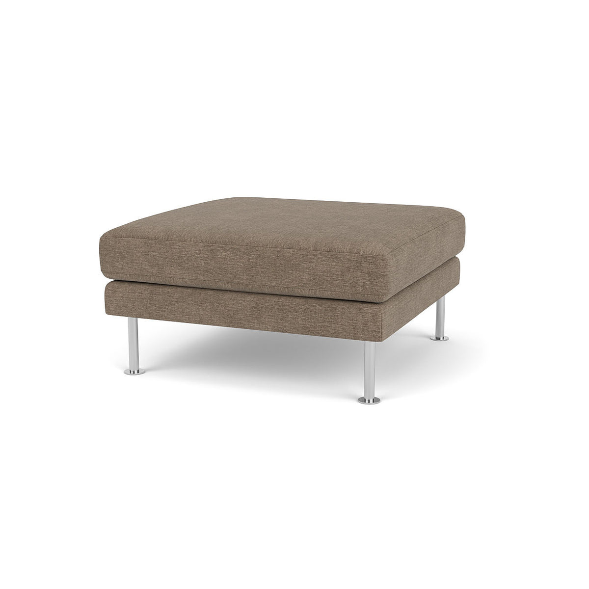 L42 - Firhøj - Puf 90 x 90 cm - Stål, Metal, Børstet, Tangent, Taupe (233) - Unit10 - MTO