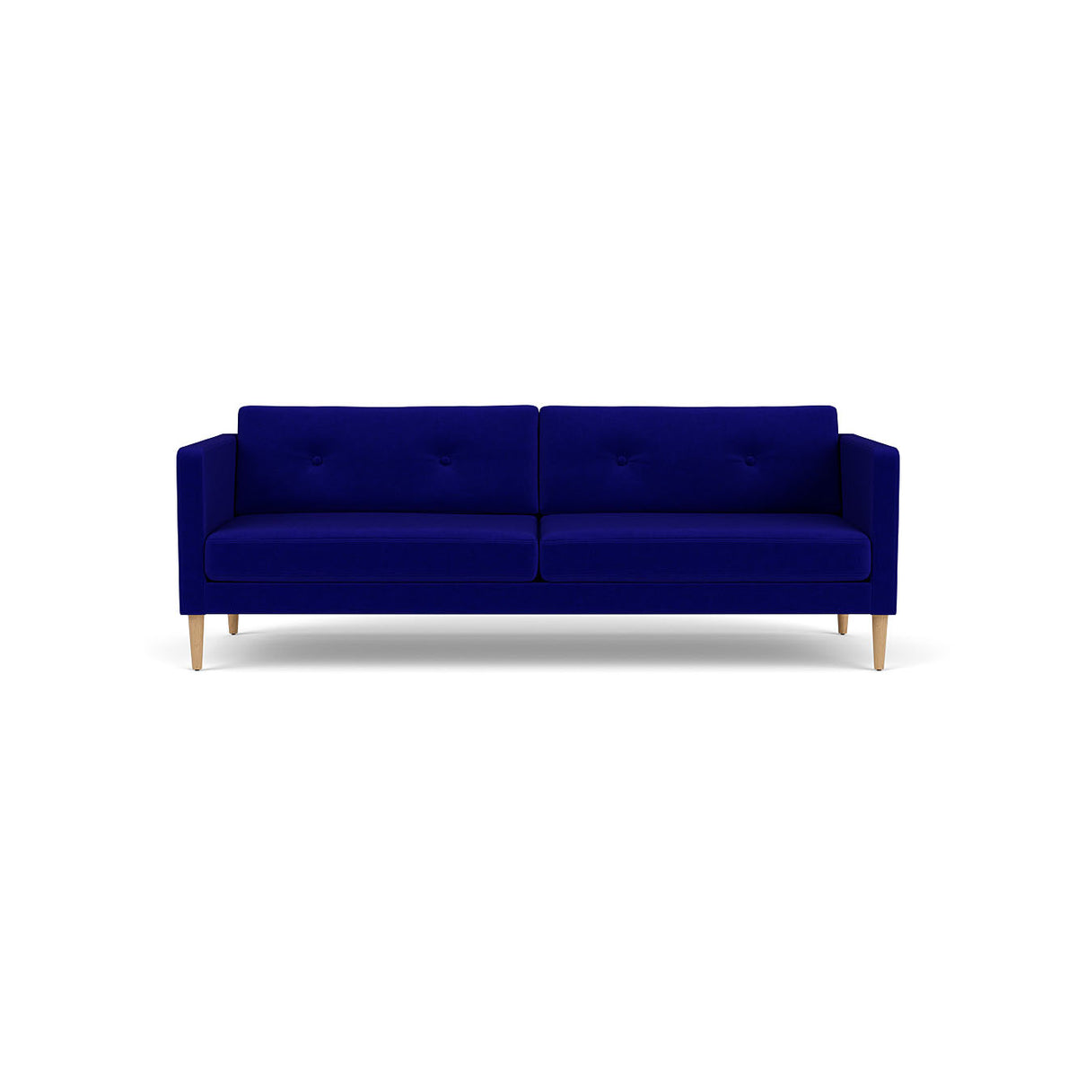 L42 Firhøj 3 pers. sofa Eg Natur Lakeret Ploegwool Blue (43) Unit10 MTO