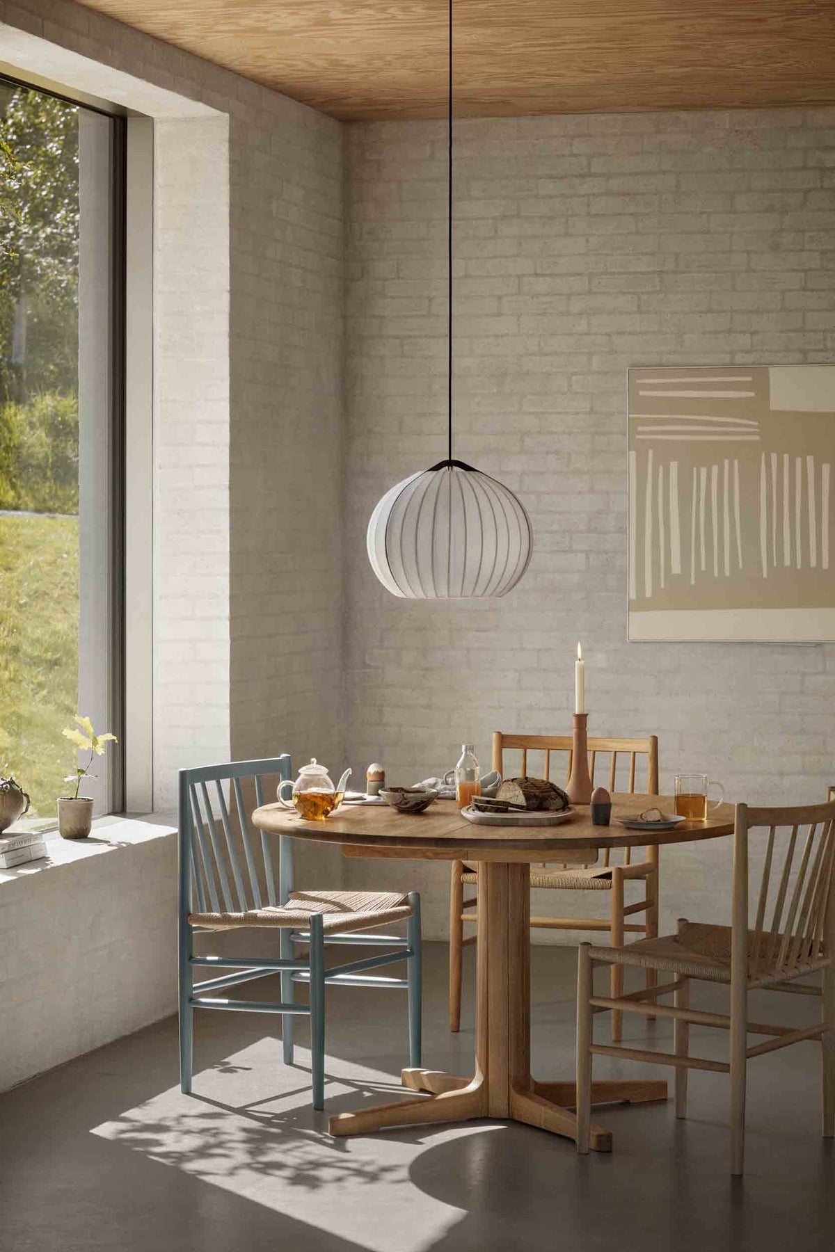 J80 - Chair - Beech - Blue Grey - Lifestyle 1