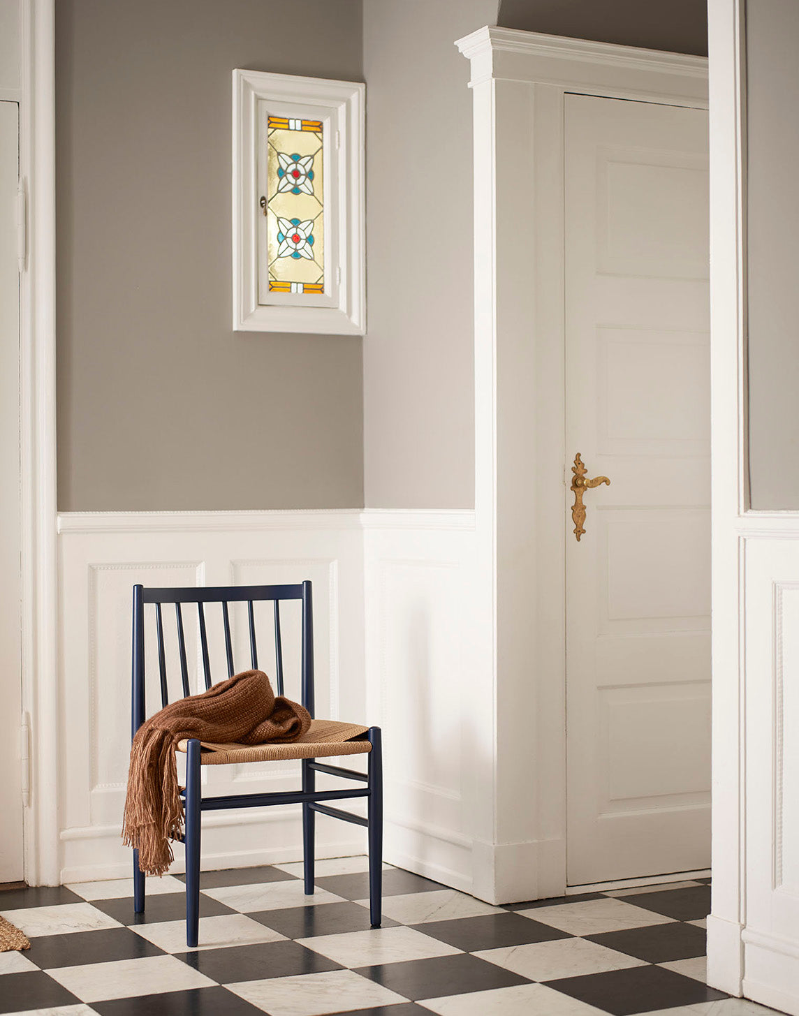 J80 - Chair - Beech - Steel Blue - Lifestyle 1