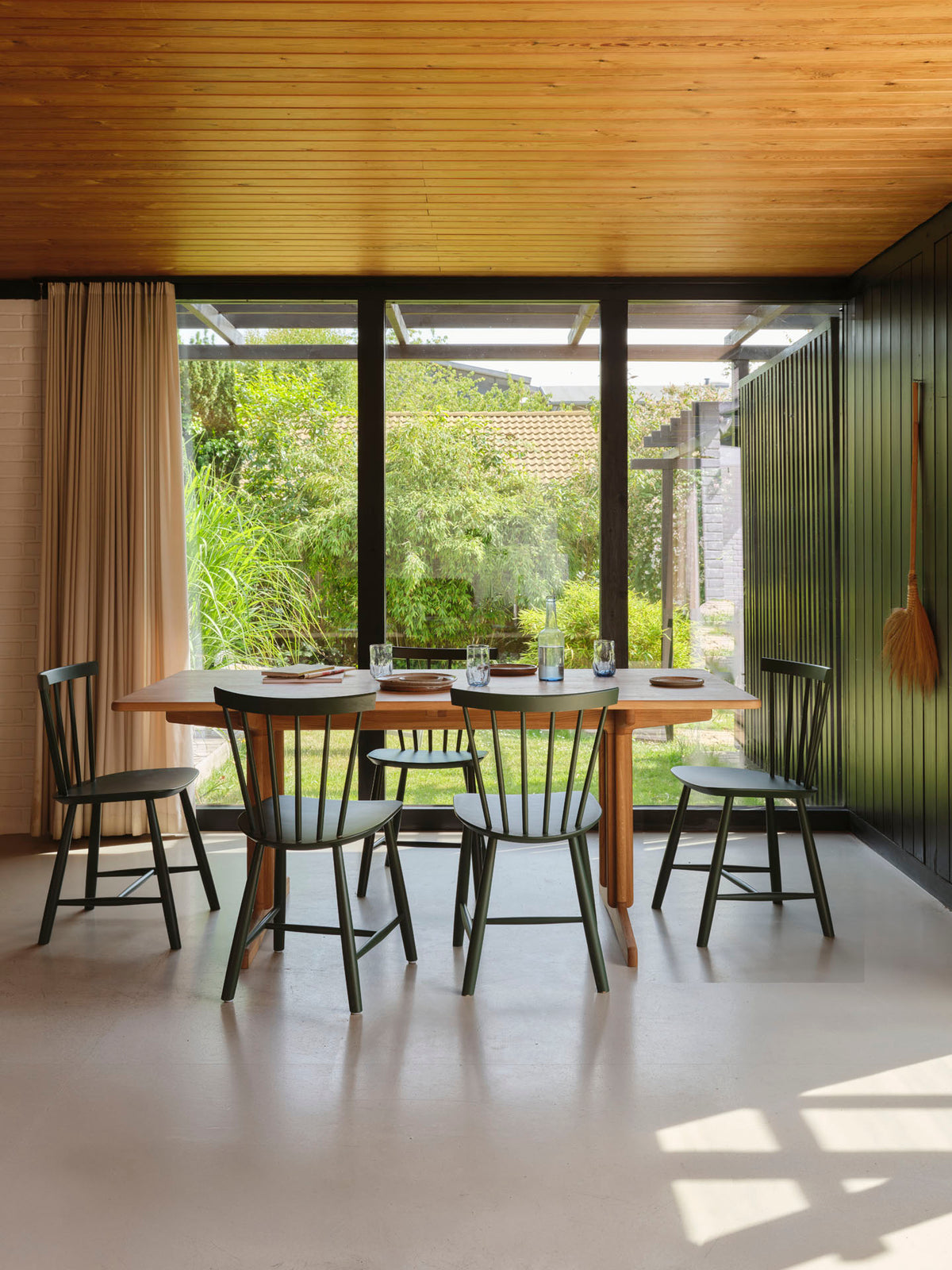 J46 - Chair - Beech - Bottle Green - Lifestyle 1