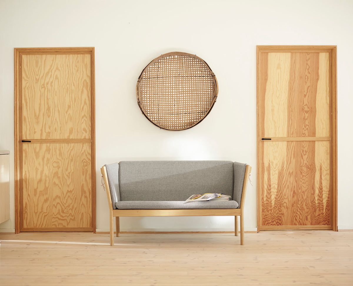 J148 - 2-Seater Sofa - Oak - Light Grey (02) - Lifestyle 1