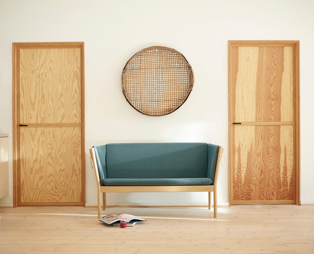 J148 - 2-Seater Sofa - Oak - Green (32) - Lifestyle 1