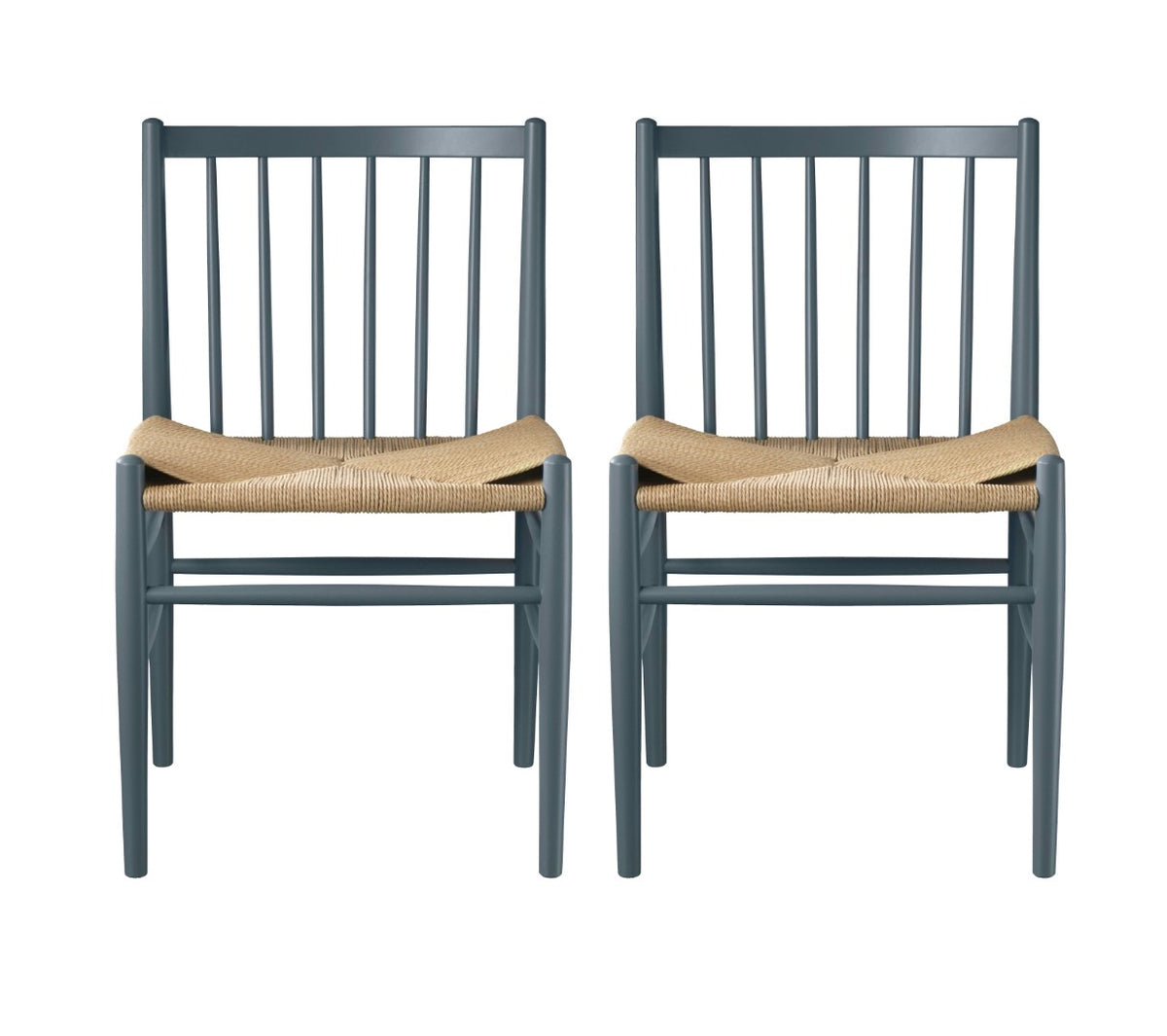 J80 Stol 2 stk i Bøg Blue Grey af Jørgen Bækmark