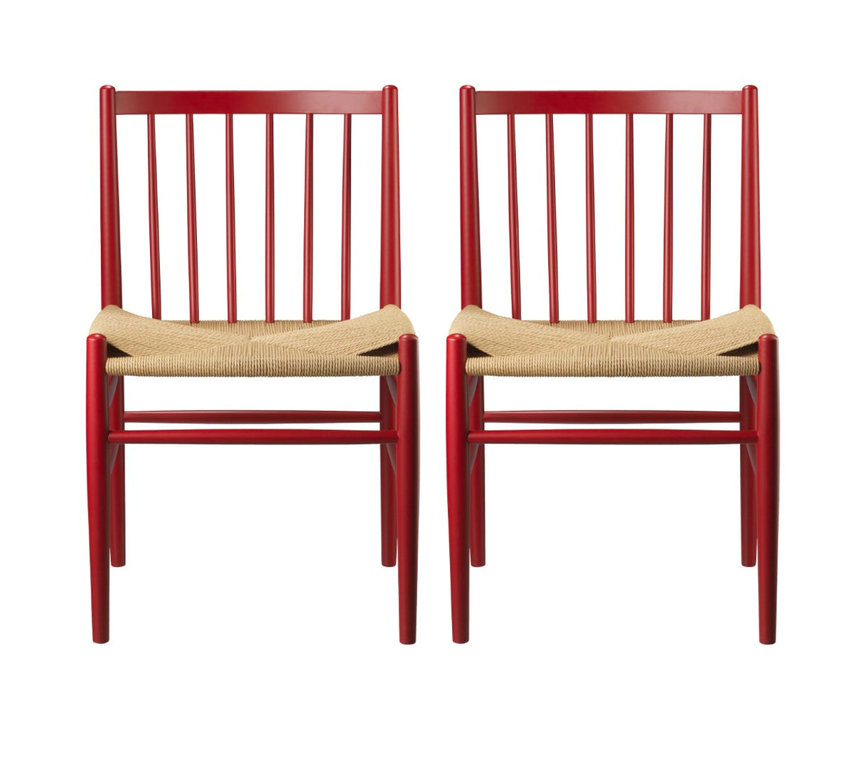 J80 Stol 2 stk i Bøg Ruby Red af Jørgen Bækmark