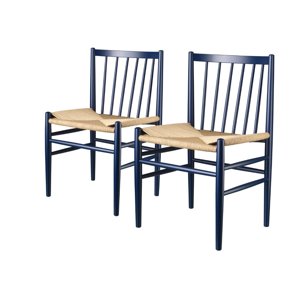J80 Stol 2 stk i Bøg Steel Blue af Jørgen Bækmark
