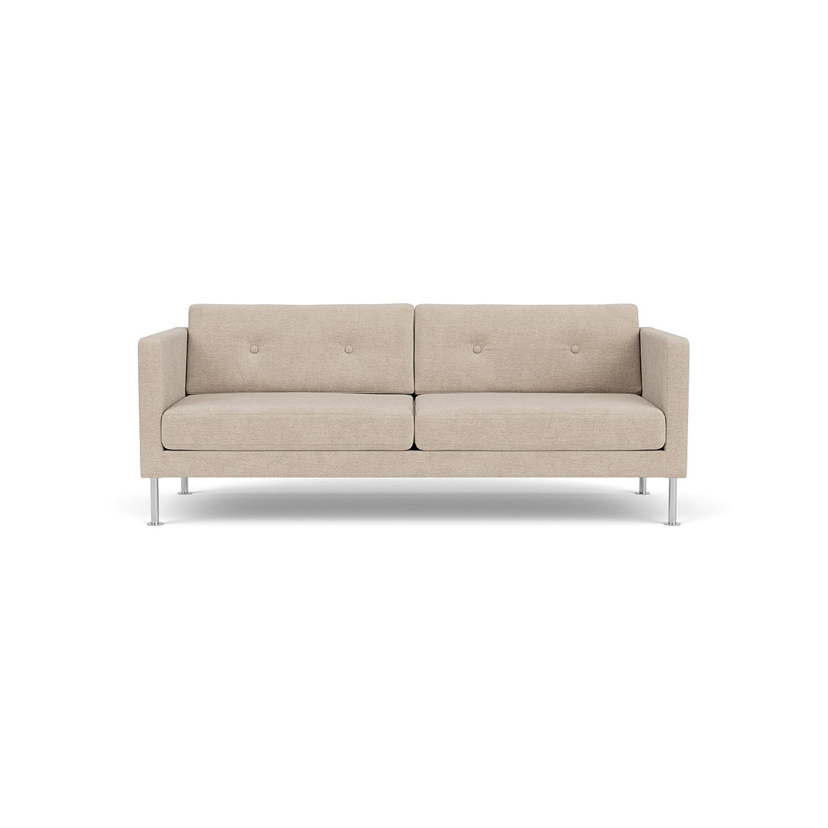 L42 Firhøj 2,5-personers sofa i Stål og Børstet Metal med Tangent-betræk i farven Beige (213) af Unit10