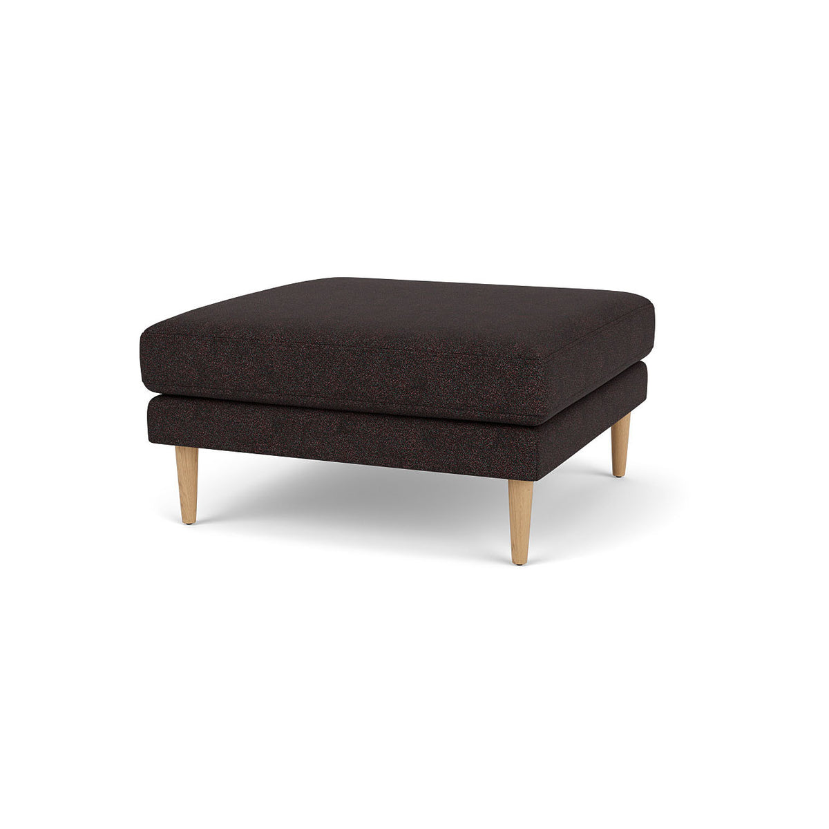 L42 Firhøj Puf 90 x 90 cm, Eg, Natur, Lakeret, Bowen, Black-Brown (7030.21) - MTO af Unit10