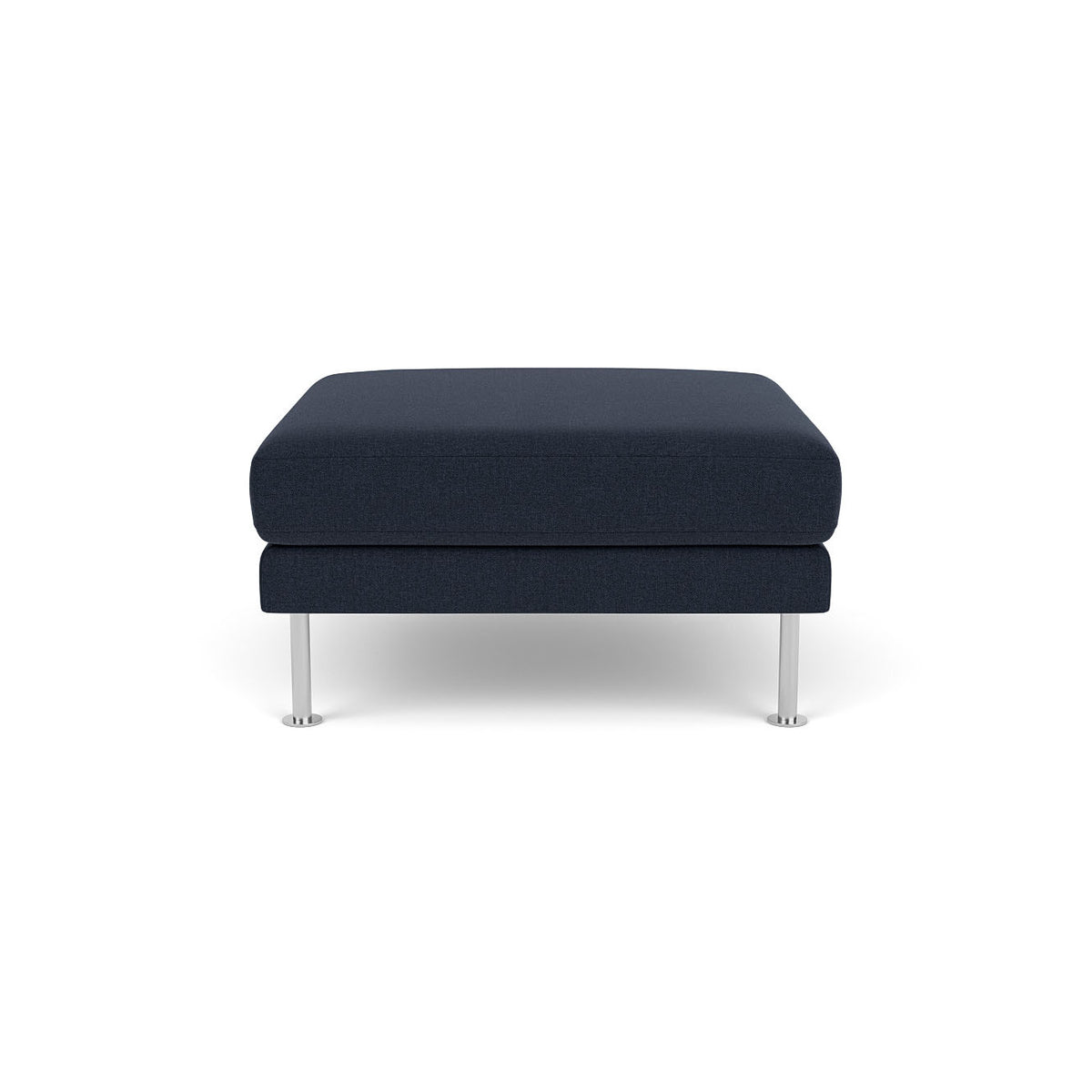 L42 Firhøj Puf 90 x 90 cm, Stål, Metal, Børstet, MLF, Dark Blue (36) - MTO af Unit10